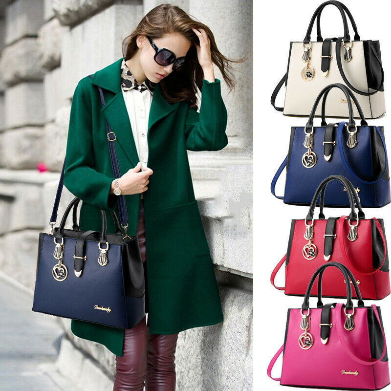 Women's Ladies PU Leather Handbag Shoulder Messenger Satchel Tote Crossbody Bags