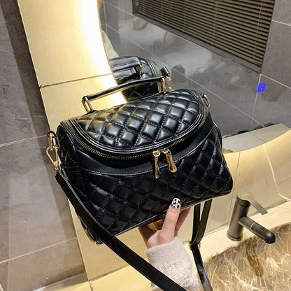 Fashion Crossbody Bags Women Soft Leather Handbag Casual Bucket Bag Purse Zipper