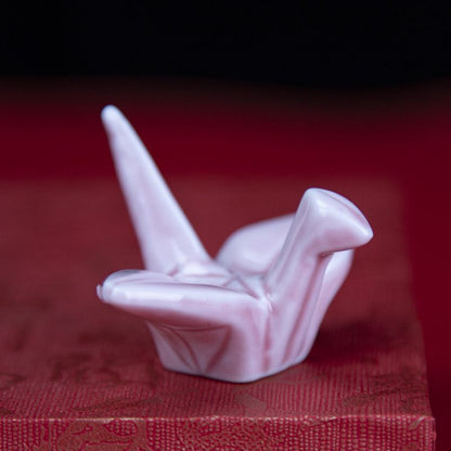Pen Rest Ceramics Paper Cranes Chinese Calligraphy Writing Brush Holders 6x3.5cm