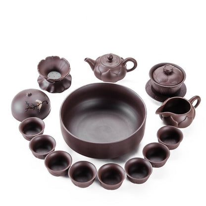 True Yixing Zisha Complete Teaset Tea Pot Matching Gaiwan Cup Lid Holder Pitcher