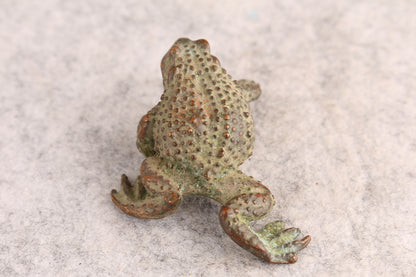 Rare Fortune chinese bronze Handwork jinchan frog Statue tea pet fengshui Art