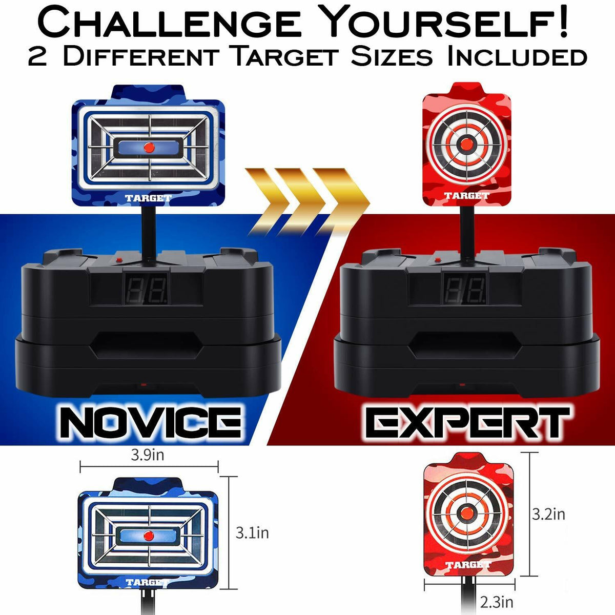 Electronic Moving Auto Resetting Target for Foam Darts with Score Counter