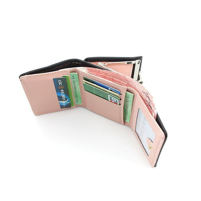 Small Wallet Loving Heart Short Wallet Card Holder Coin Purse Clutch Bags Hasp