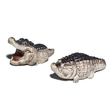 Alligator Statue Small Size Handmade Ornament Yixing Zisha Purple Clay Tea Pet