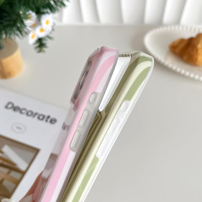 for Iphone 17 Pro Case Cute Striped Phone Case Soft TPU Slim Shockproof Phone Co