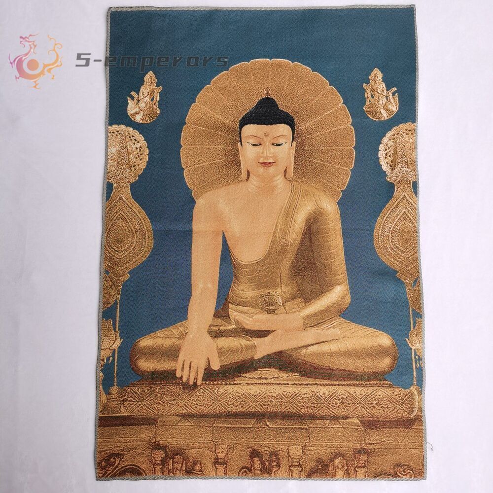 36" Tibet Tibetan Cloth Silk Buddhism Sakyamuni Buddha Tangka Thangka Mural