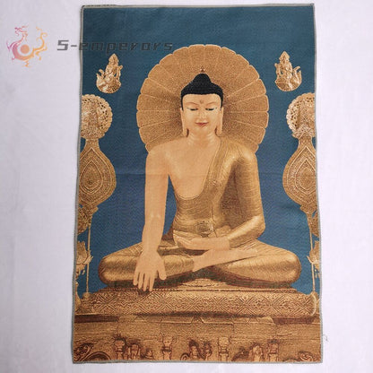 36" Tibet Tibetan Cloth Silk Buddhism Sakyamuni Buddha Tangka Thangka Mural
