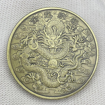 Chinese Dragon Phoenix Commemorative Coin Taiji Eight Diagram Collection Coin
