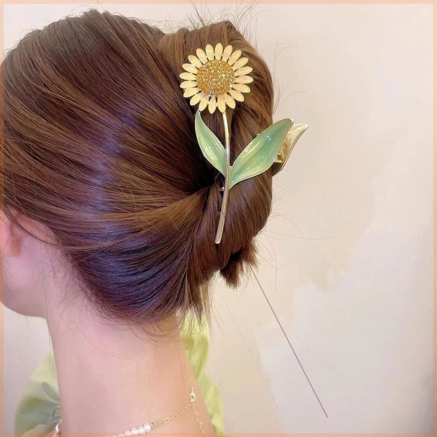 Women Hair Claws Metal Gripper Large Sunflower Flower Girls Hairpin Styling Clip