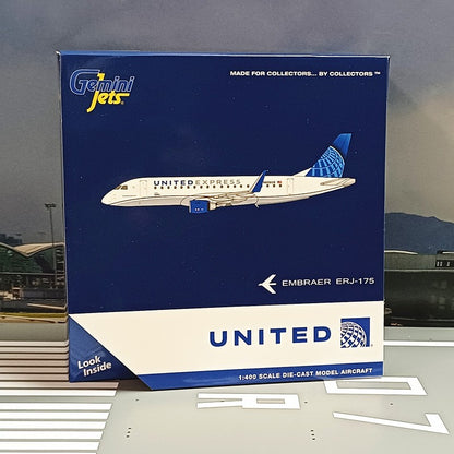 1:400 Geminijets United Airlines ERJ-175 Passenger Airplane Diecast Model