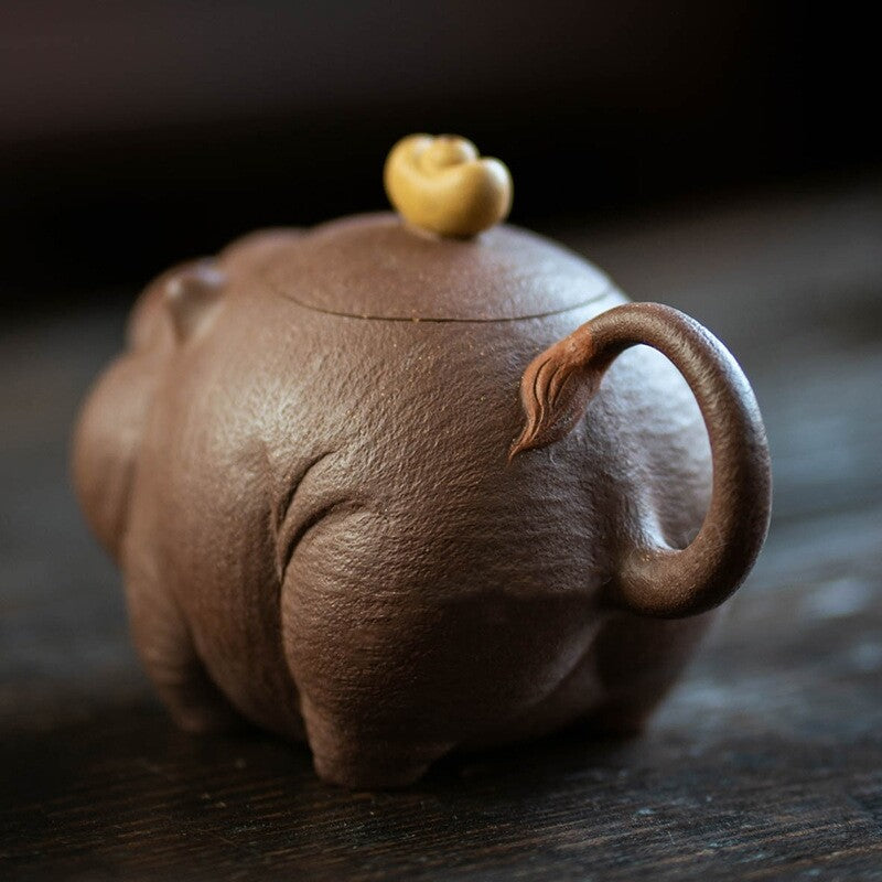 Full Handmade Tea Pot Pig Design Artware Real Yixing Zisha Master Pot 7 Holes