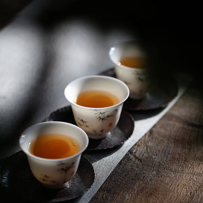 Handpainted Bamboo Tea Cup Chinese Porcelain Kungfu Tea Cup Ceramic Cup Of Tea