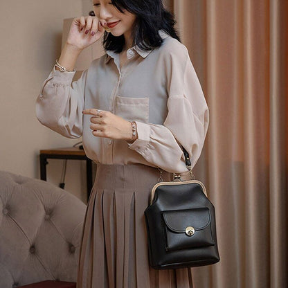 Clip Bags Women PU Leather Shoulder Crossbody Bag Ladies Handbag Female