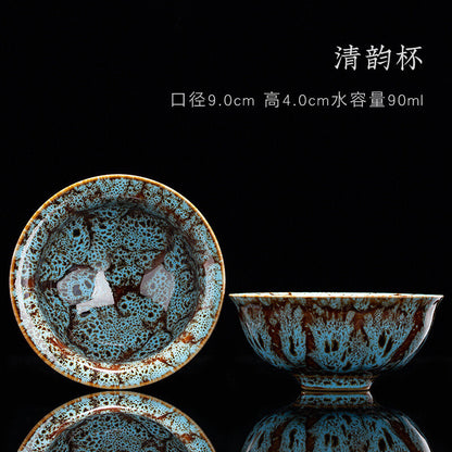Tea Cup Ceramic Kungfu Teacup Chinese Jianzhan Traditional Ceramic Art Best Gift