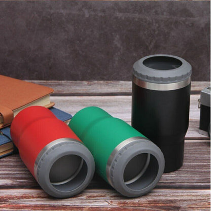 Stainless Steel Double Layer Coffee Cup Multi-function Double Lids Vacuum Cups