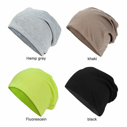 Unisex New Winter Hat Cotton Solid Warm Knitted Caps Beanies Streetwear Fashion