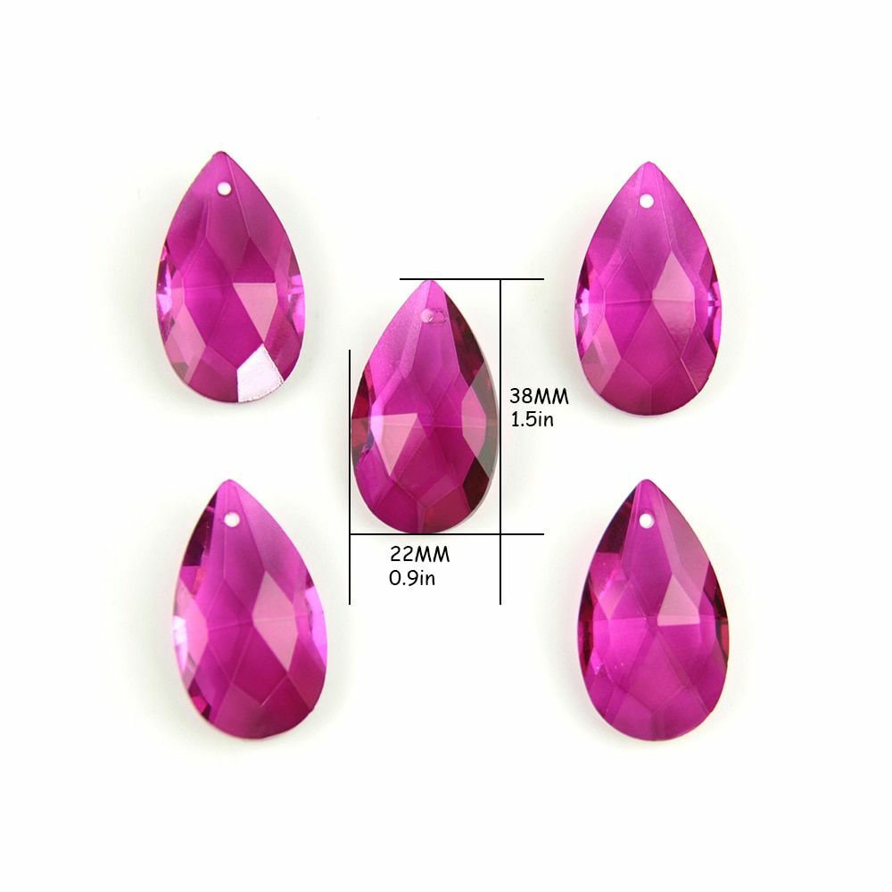 Colored Lighting Teardrop Crystal Glass Prism Chandelier Spare Parts Accessories