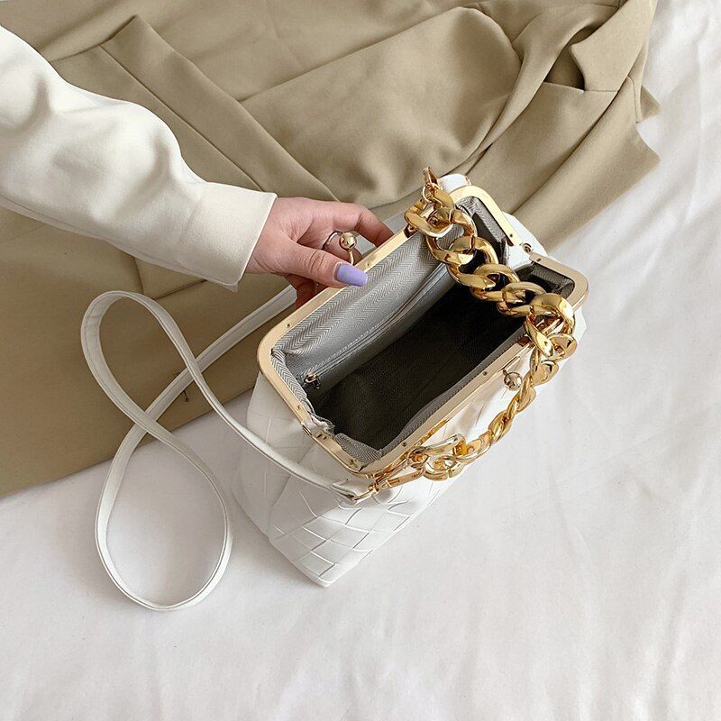 Shoulder Bag Leather Crossbody Bag Luxury Handbags Thick Chain Cloud Clutch Bags