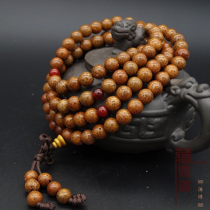 Old Star and Moon Bodhi 108 Beads 8mm Prayer Bead Bracelet Handcrafted Beads