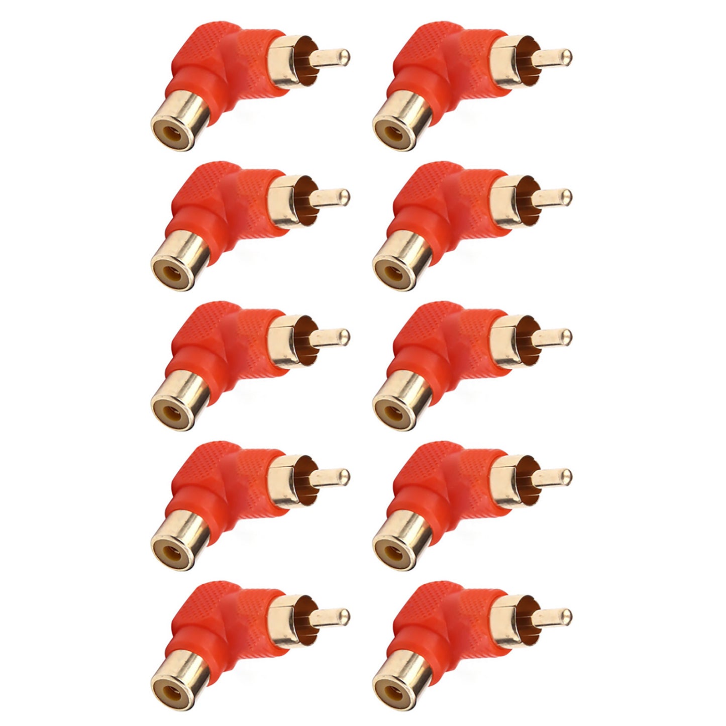 10Pcs RCA Right Angle Connector Plug Adapters Connector Repair Accessories cc