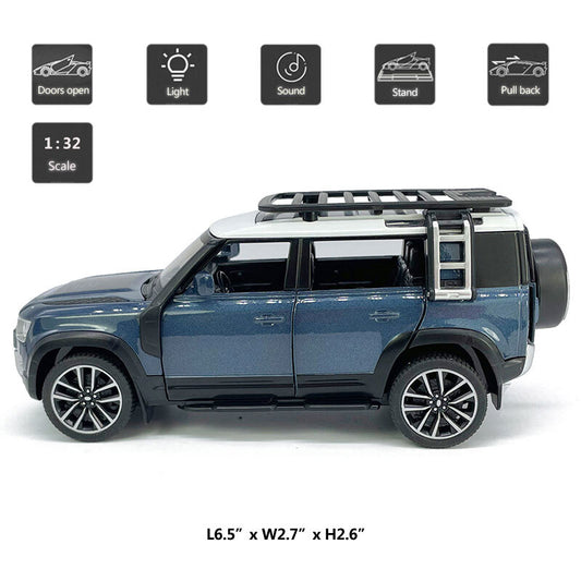 1/32 Land Rover Defender 110 Model Car Diecast Toy Cars Boys Toys Kids Gift Blue