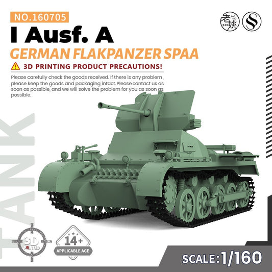 1/160 N Scale Railway Military Model Kit German Flakpanzer I Ausf. A SPAA