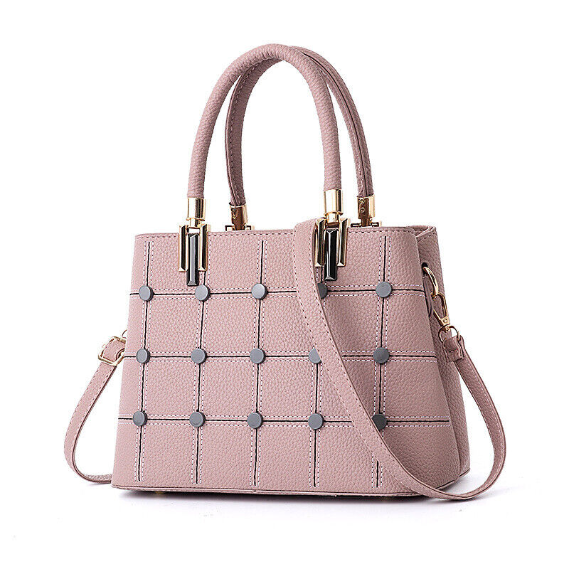 Fashion Women Lady PU Leather Handbag Rivet Purse Shoulder Satchel Messenger Bag