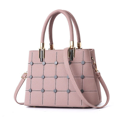 Fashion Women Lady PU Leather Handbag Rivet Purse Shoulder Satchel Messenger Bag