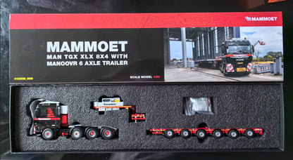 1:50 Mammoet MAN TGX XLX 8X4 6-axle Flatbed Trailer Construction Diecast Model