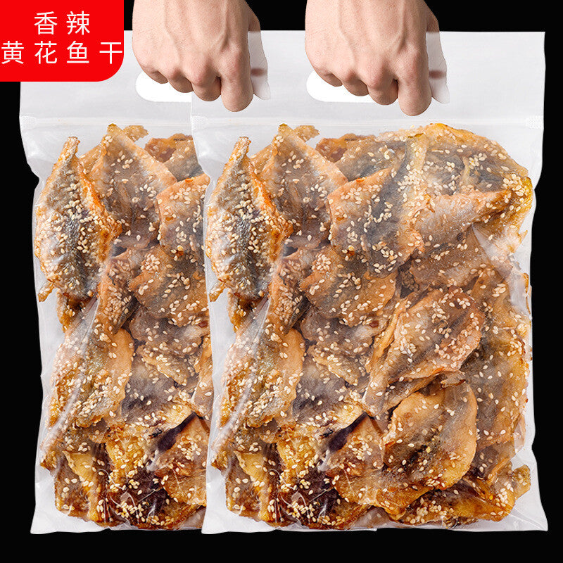 Spicy Yellow Croaker Small Fish Fry Spicy Dried Fish Slices Specialty - 500g