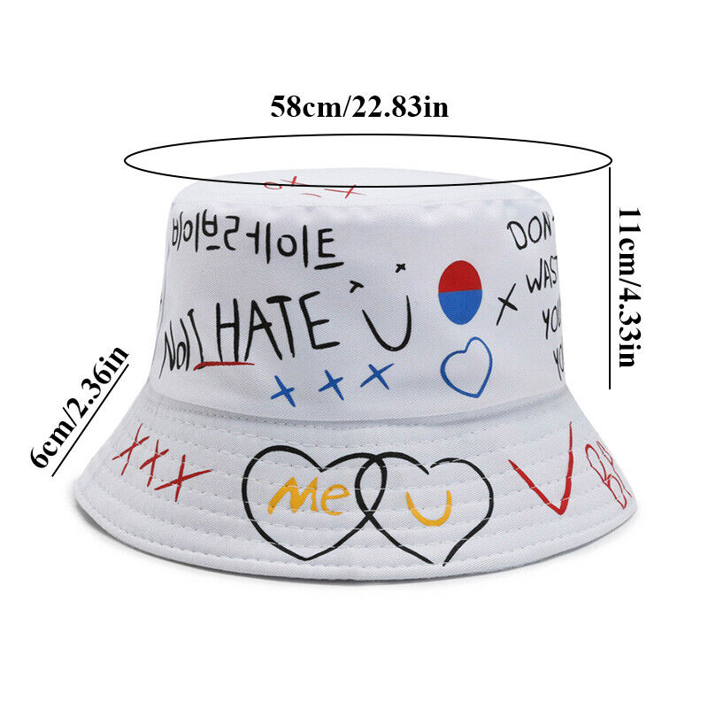 Fashion Graffiti Bucket Hat Fisherman Hat Sun Hat Bucket Hip Hop Cap Unisex