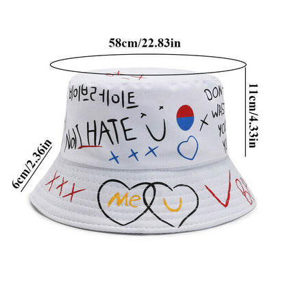 Fashion Graffiti Bucket Hat Fisherman Hat Sun Hat Bucket Hip Hop Cap Unisex