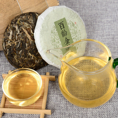 100g Pu-erh Tea Raw Tea Cake Bai Ling Golden Bud Raw Tea Pu-erh Cake Tea