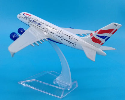 16cm BRITISH AIRWAYS AIRBUS A380 Passenger Aeroplane Diecast Aircraft Model