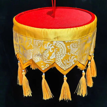 25cm Tibetan Dragon-Patterned Treasure Umbrella Buddhist Item Home Decoration