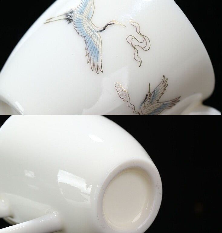 On Sales Porcelain Teacup With Handle Chinese Office Cup Ceramic Butterfly 100ml