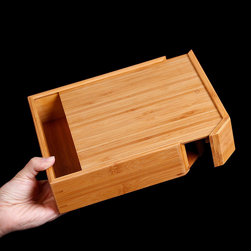 Bamboo Box For Pu'er Tea Cake Single Layer Drawer Brand Holder For Pu'erh Tea