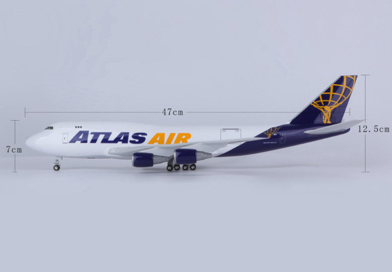 1:150 47CM ATLAS AIR BOEING 747-400 Aeroplane Landing Gear Resin Aircraft Model