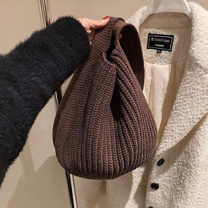 Shoulder Large Handbags Autumn Winter Knitting Shopping Handle Women Shopper Bag