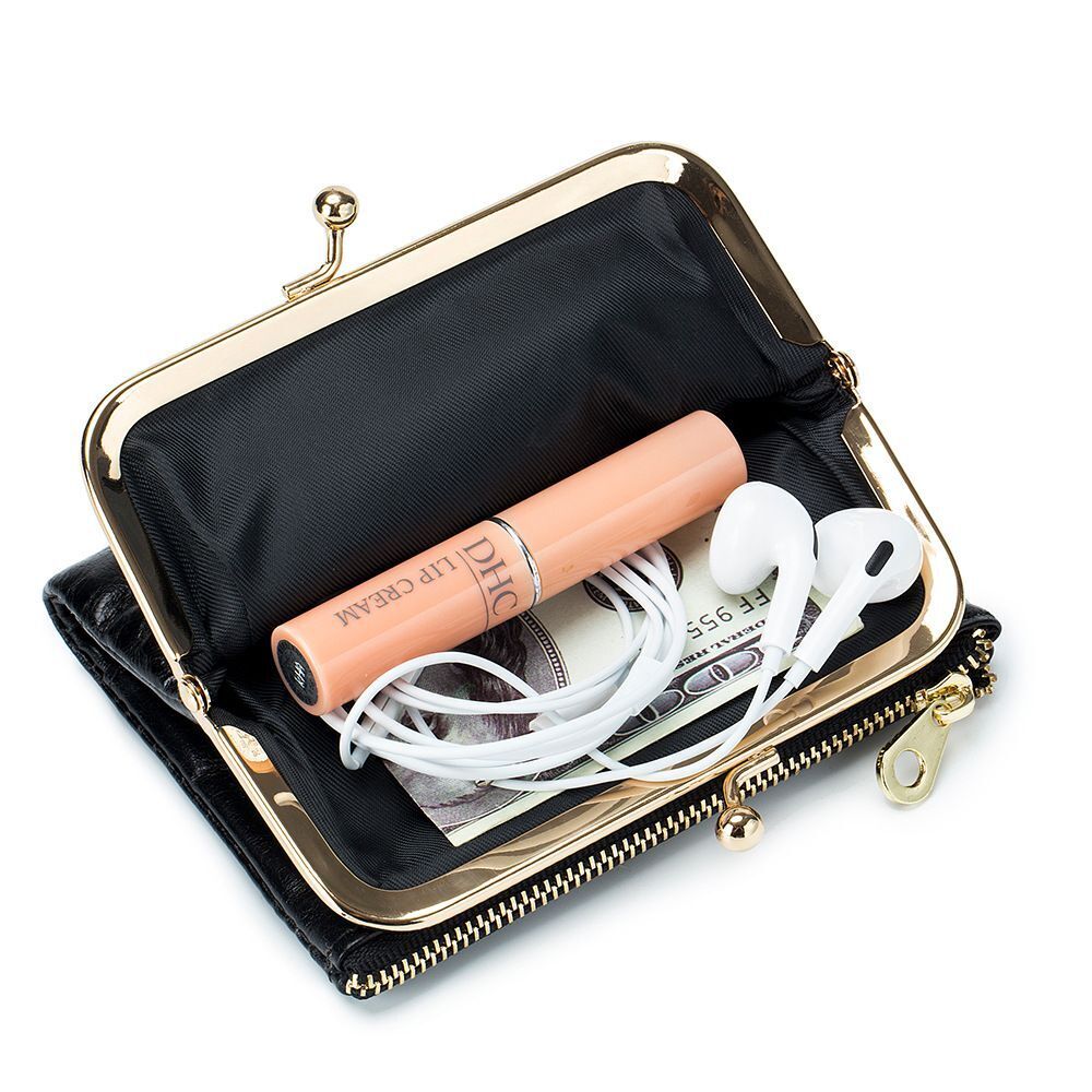 Genuine Leather Wallet Retro Short Purse Style Clip Simple Storage Wallet Zipper