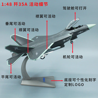 1:48 36CM AF1 CHINA J-35A Fighter Airplane Diecast Military Aircraft Plane Model