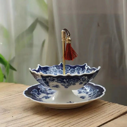 New Blue and White Umbrella Tea Strainer Screen Tea Ceremony Table Decor