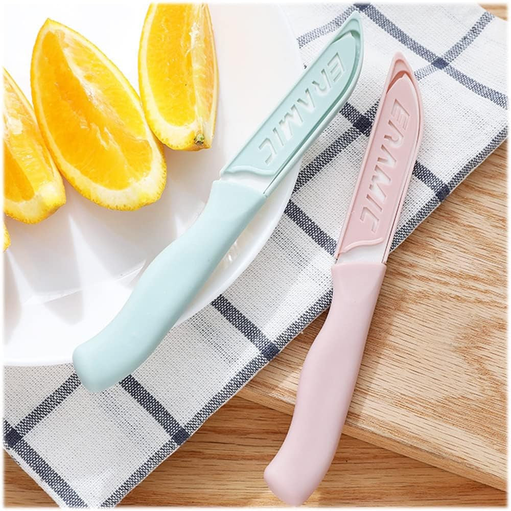 6 Pack Ceramic Paring Knife with Knife Cover Lightweight Ceramic Knives Fruit