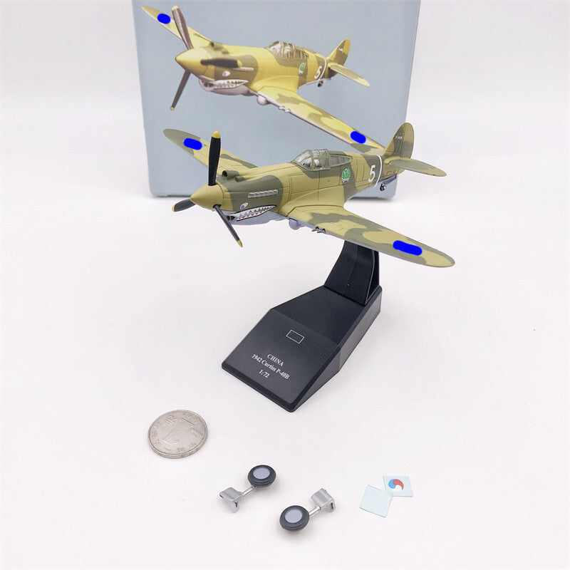 1:72 American P40 Flying Tigers Fighter WWII Military Aircraft Model Simulation