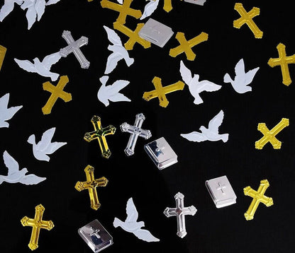 Confetti 15g Church Wedding Golden Pigeon Sequin Cross Bible Table Scatter Decor