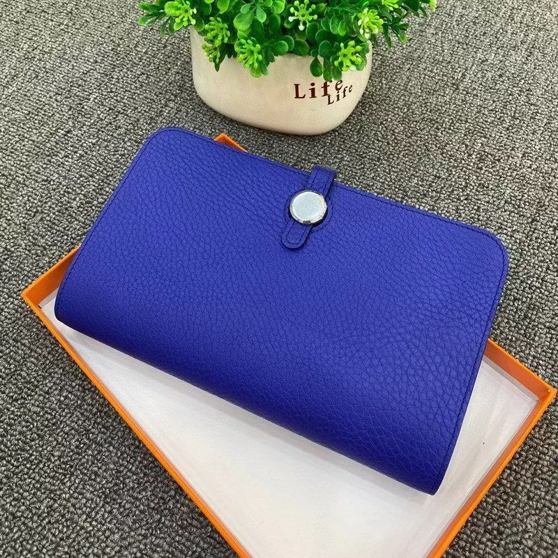 Genuine Leather Long Wallet Buckle Purse Collect Card Holder Cowhide Clutch Bag