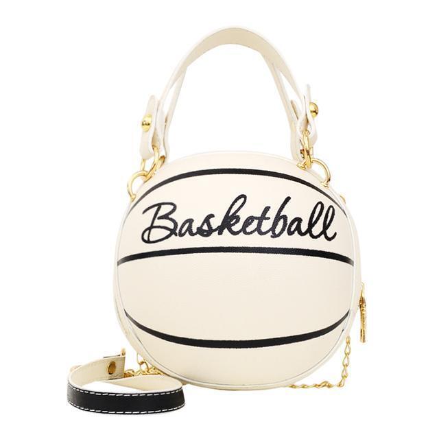 Women's Ball Bag Soft Pu Leather Round Crossbody Thick Chain Handbag Purse