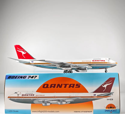 1:200 InFlight QANTAS Boeing 747 VH-ECB Passenger Airplane Diecast Plane Model