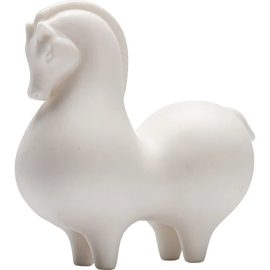 Chinese White Porcelain Horse Statue Vintage Horse Decorative Ceramic Art Zen