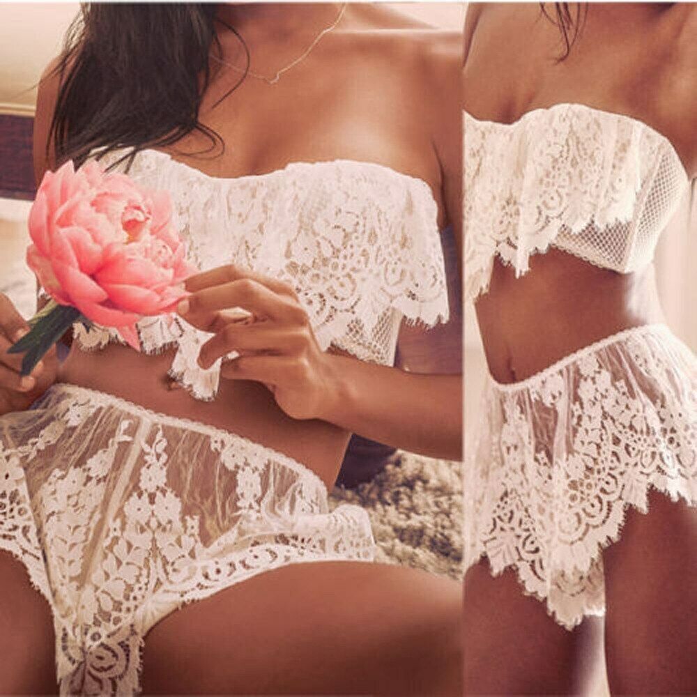 Babydoll Sleepwear Lace Bra Dress G-string Set Lingerie Sexy Hot Erotic Costumes